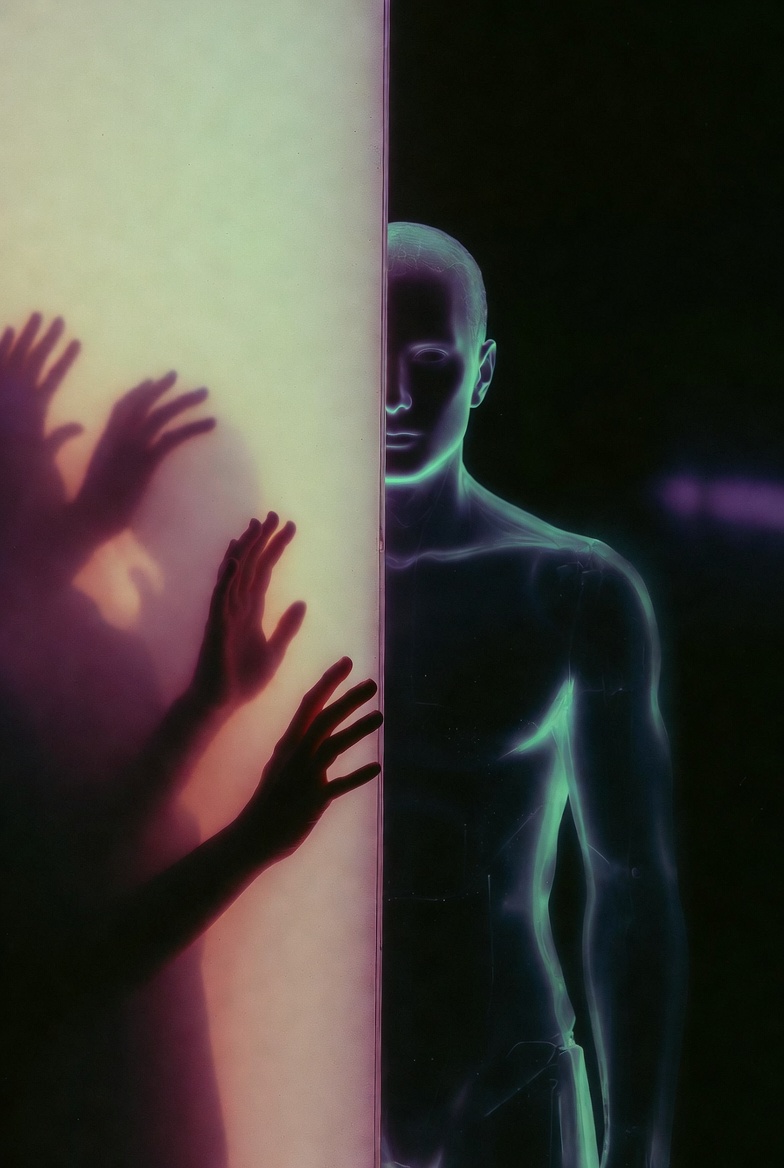 A symbolic visual of emotional detachment as a barrier.