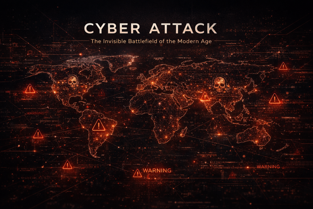 Digital world of cyber threats showing network vulnerability and global cybersecurity risk