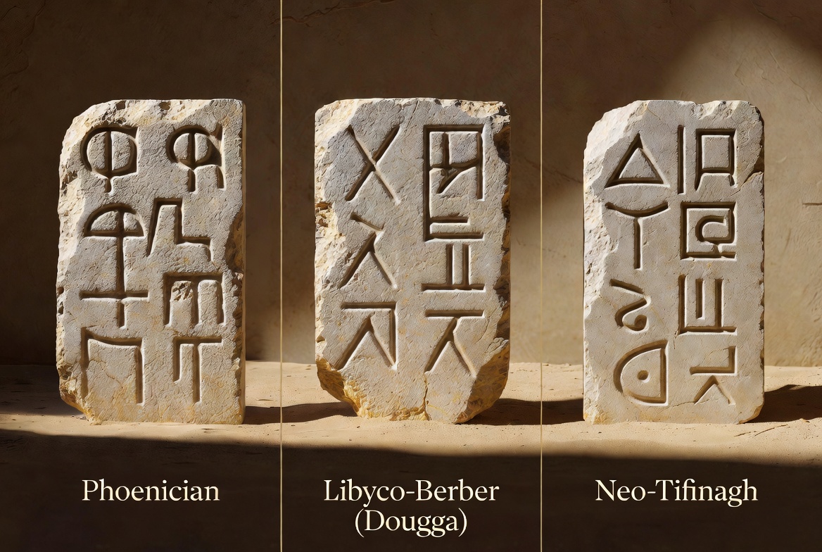 Dougga Tifinagh Tunisia script comparison chart