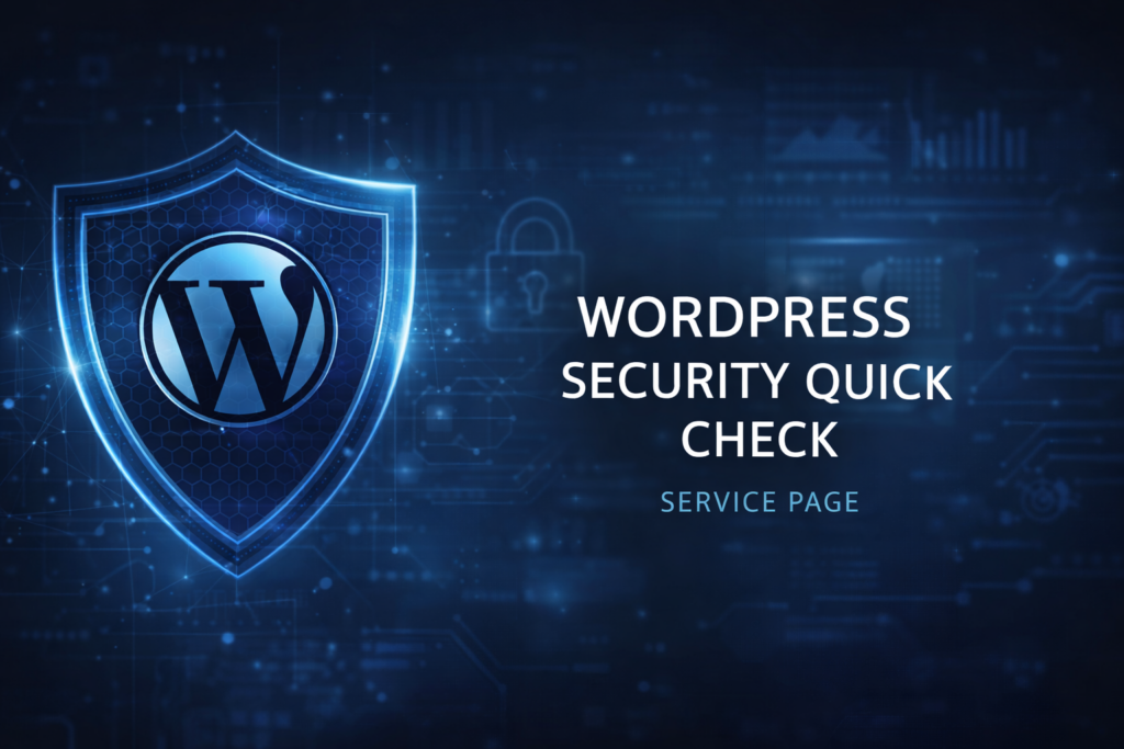 wordpress security quick check service page image for small business website protection