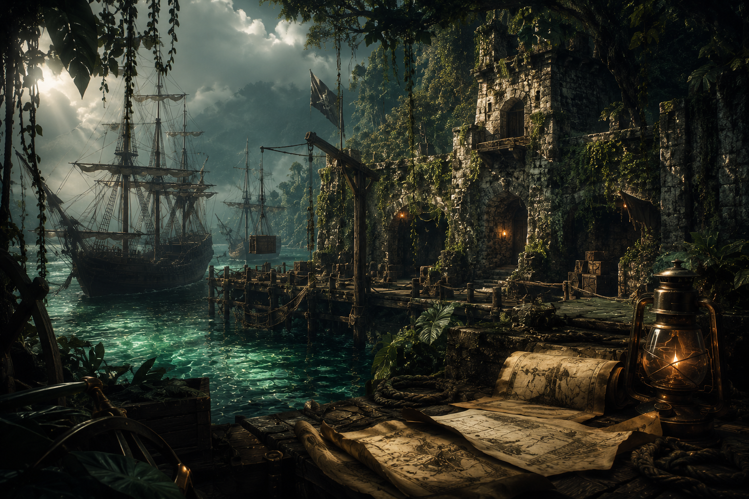 Overgrown VOC trading post functioning like a historical network node