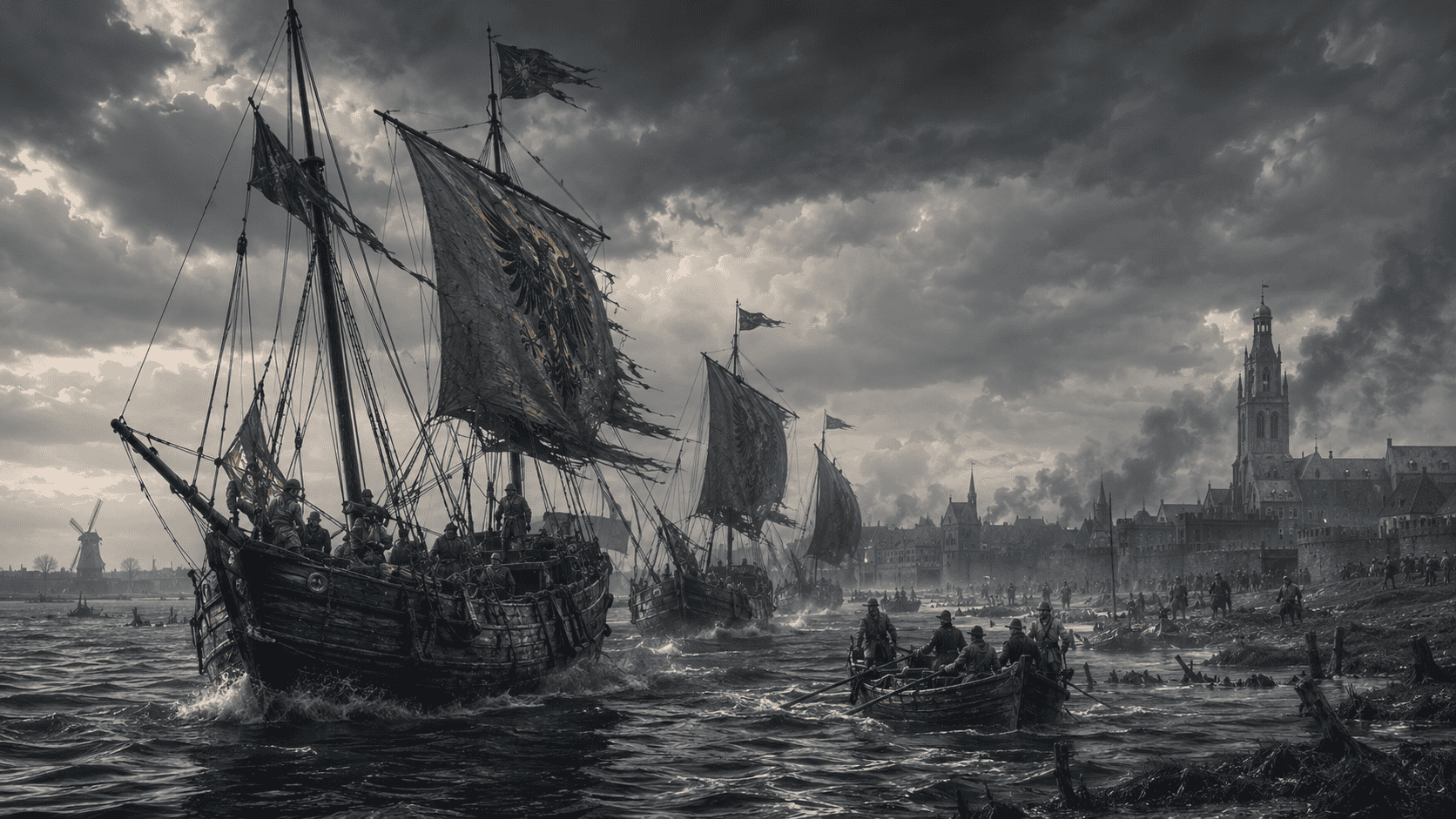 Sea Beggars fleet near Brielle during the Dutch Revolt