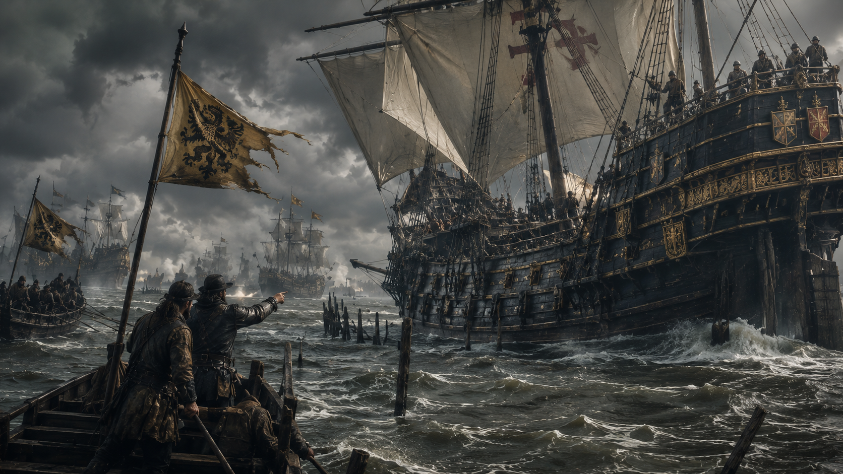Spanish naval forces facing Sea Beggars tactics in the North Sea
