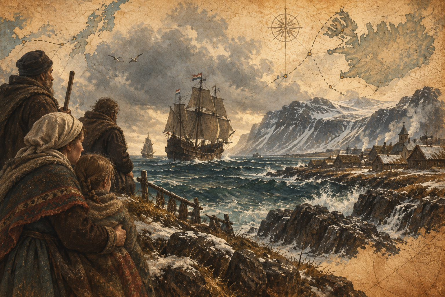 Editorial reconstruction of the North Atlantic reach of Jan Janszoon Murad Reis and the 1627 Iceland campaign
