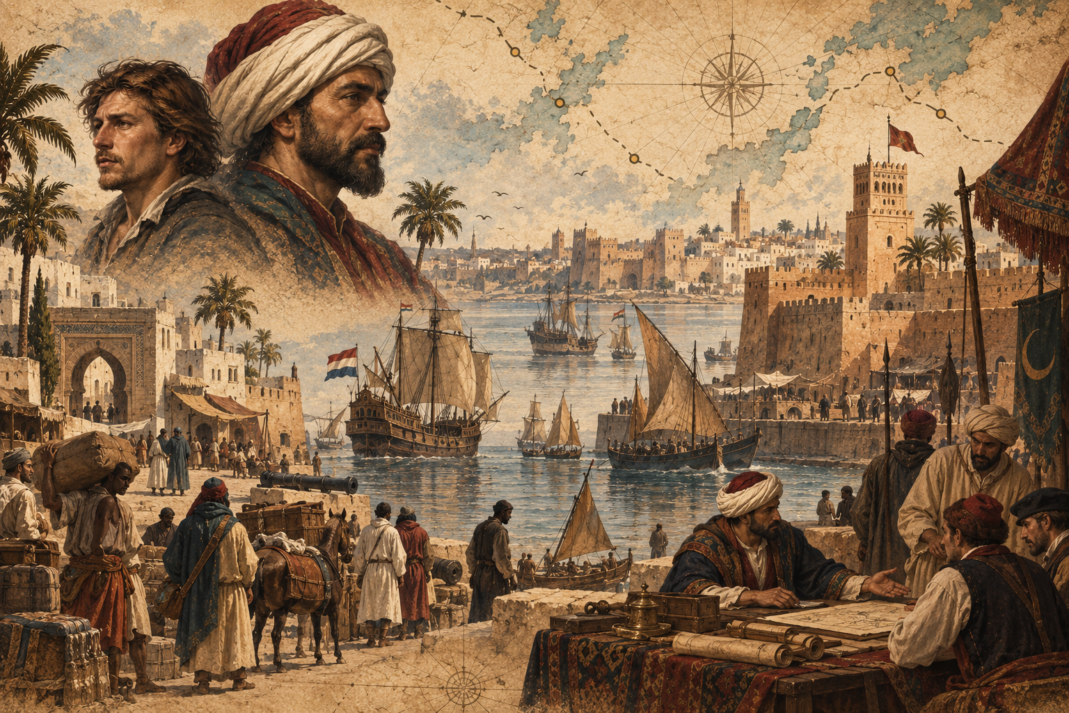 Editorial reconstruction of the port world of Salé and the Bou Regreg corsair system